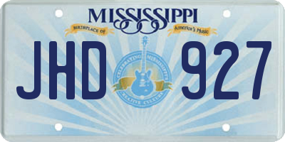 MS license plate JHD927