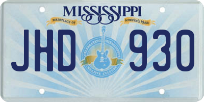 MS license plate JHD930