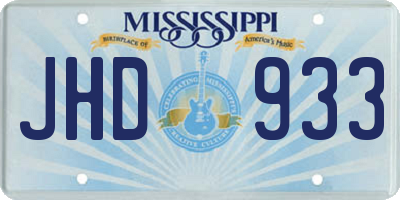 MS license plate JHD933
