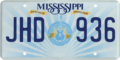 MS license plate JHD936