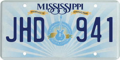 MS license plate JHD941