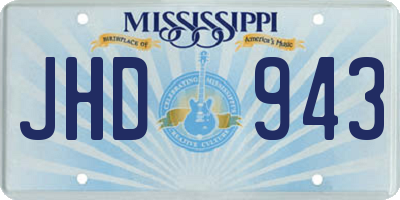 MS license plate JHD943