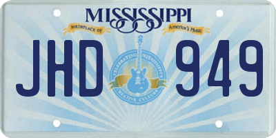 MS license plate JHD949