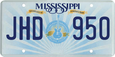 MS license plate JHD950