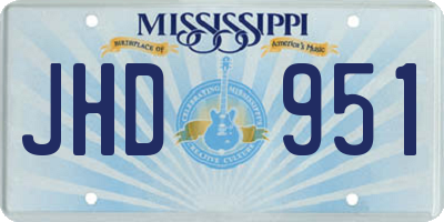 MS license plate JHD951