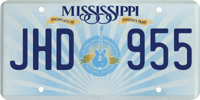 MS license plate JHD955