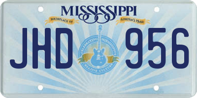 MS license plate JHD956