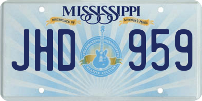 MS license plate JHD959