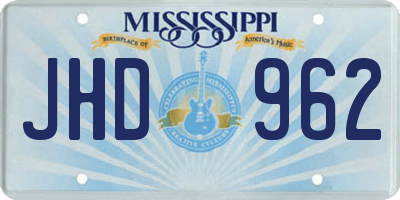 MS license plate JHD962