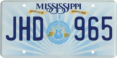 MS license plate JHD965
