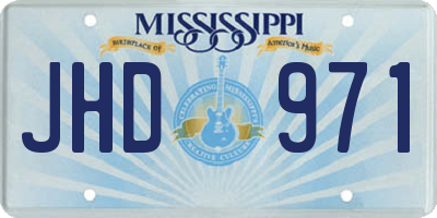 MS license plate JHD971