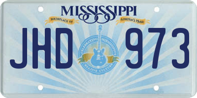 MS license plate JHD973