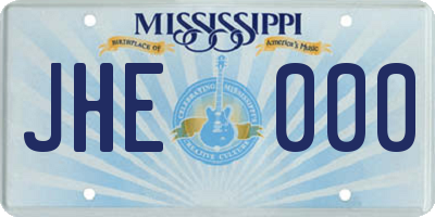 MS license plate JHE000