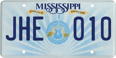 MS license plate JHE010
