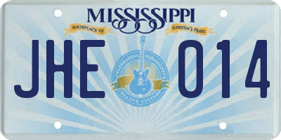 MS license plate JHE014