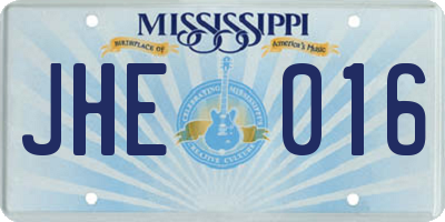 MS license plate JHE016