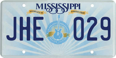 MS license plate JHE029