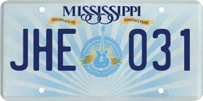 MS license plate JHE031