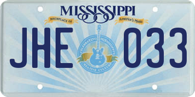 MS license plate JHE033