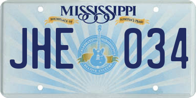 MS license plate JHE034