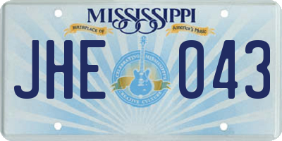 MS license plate JHE043