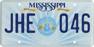MS license plate JHE046