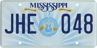MS license plate JHE048