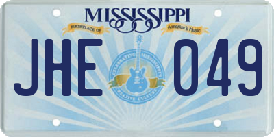 MS license plate JHE049