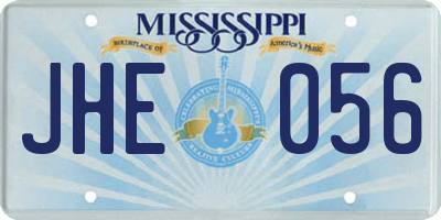 MS license plate JHE056