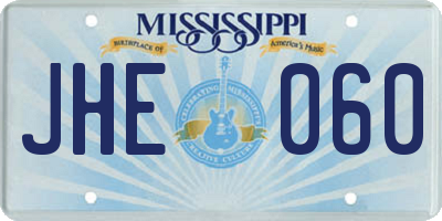 MS license plate JHE060