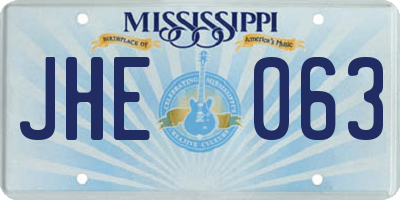 MS license plate JHE063