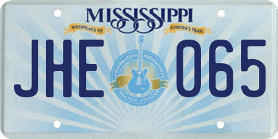 MS license plate JHE065