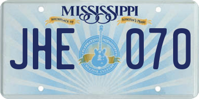 MS license plate JHE070