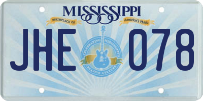 MS license plate JHE078