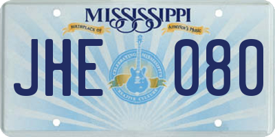 MS license plate JHE080