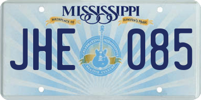 MS license plate JHE085