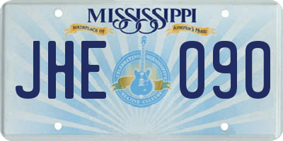 MS license plate JHE090