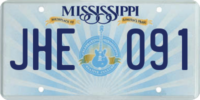 MS license plate JHE091