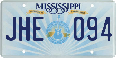 MS license plate JHE094