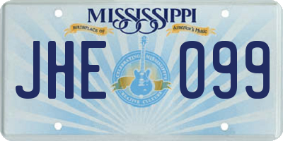 MS license plate JHE099