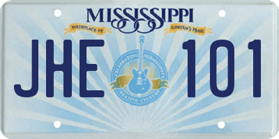 MS license plate JHE101