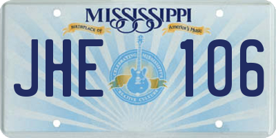 MS license plate JHE106