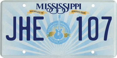 MS license plate JHE107