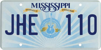 MS license plate JHE110