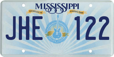 MS license plate JHE122