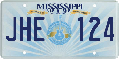 MS license plate JHE124