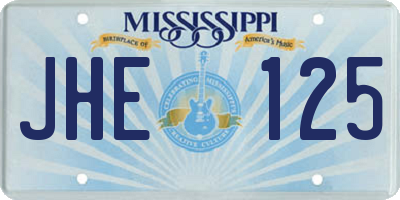 MS license plate JHE125