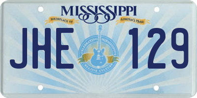 MS license plate JHE129