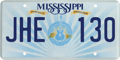 MS license plate JHE130