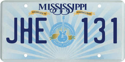 MS license plate JHE131